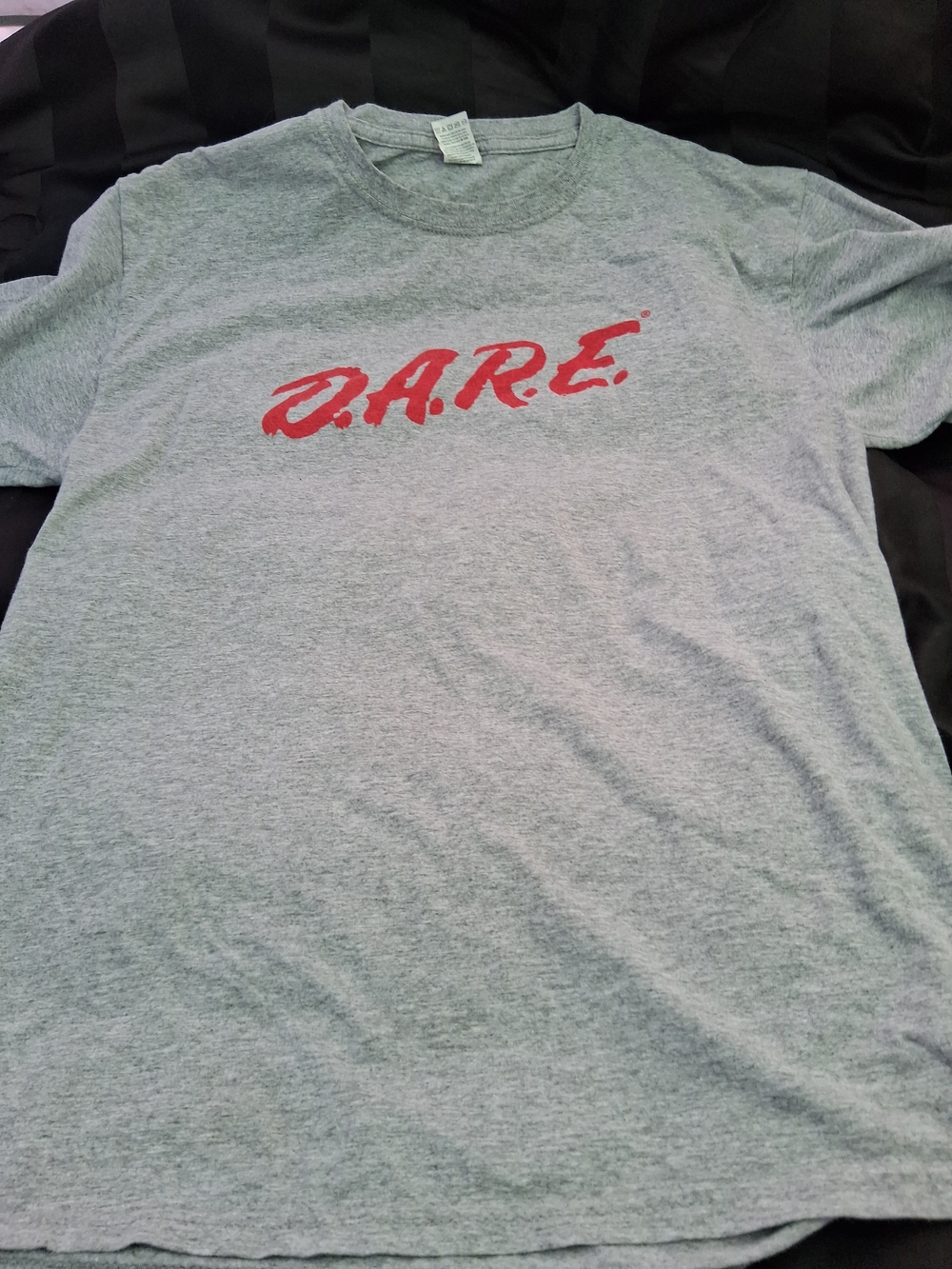 DARE Vintage Graphic Tee - Gray with Red Logo
